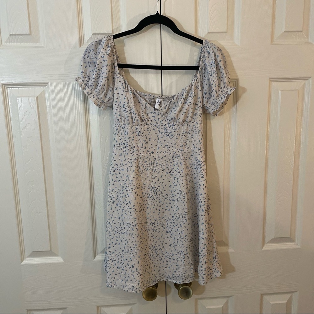 Princess Polly Blue Floral Puff Sleeve Dress
